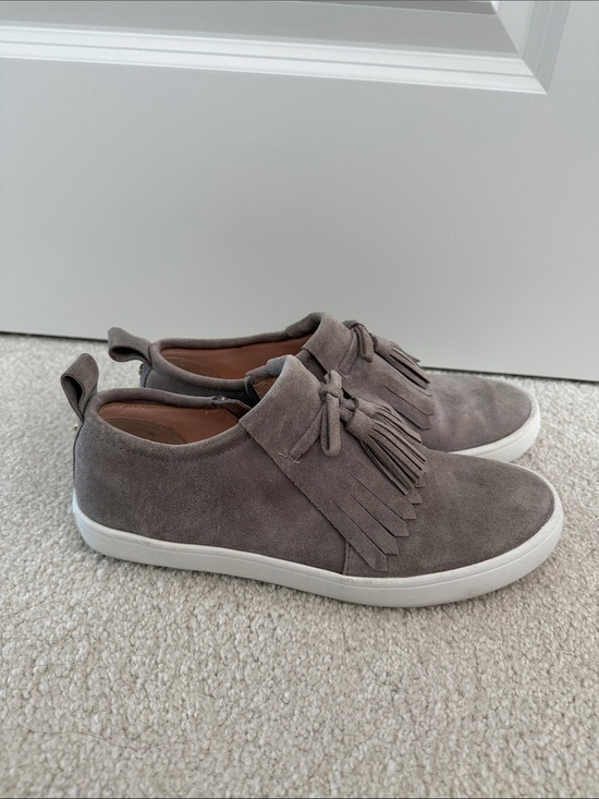 kate spade Shoes - kate spade Gray Suede Tassel Slip-On Sneakers